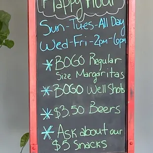 Happy Hour prices