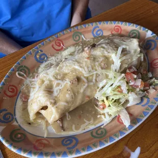 Smothered breakfast burrito