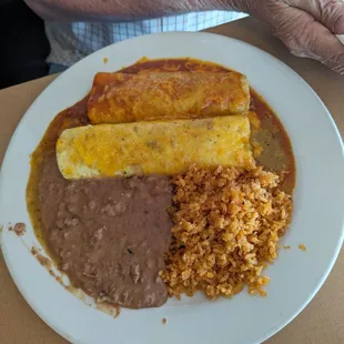 Pick two: beef burrito and beef enchilada