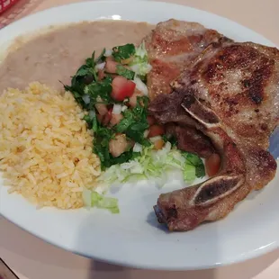 Pork chops always on point! Home made tortillas can never be wrong.