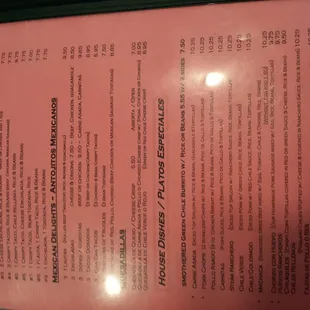 menu