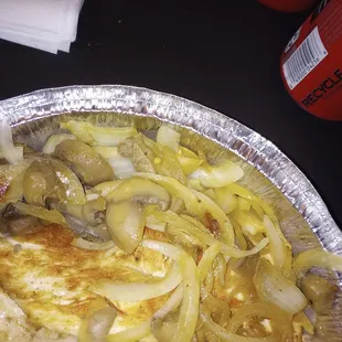 Still my Monterey Chicken showing the grilled? onions and mushrooms they where maybe put on the grill for a minute but it look like it .