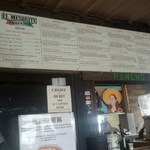 The menu