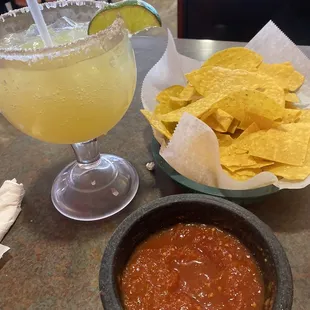 Great salsa, great marg.