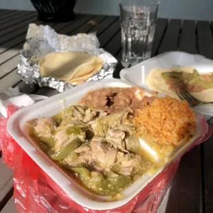 Pork ribs and cactus combo plate. Fantastic.