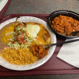 Chilie Relleno and Chile Colorado