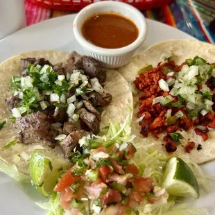 Carne Asada and Al Pastor Tacos