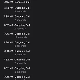 Unanswered calls from bakery
