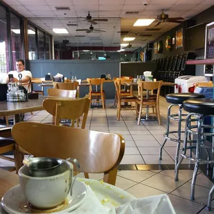 empty restaurant with tables and chairs