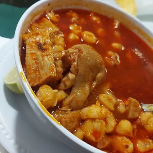 a bowl of food on a table