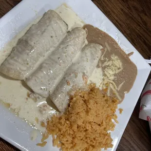 Enchiladas Deluxe w/beans &amp; rice