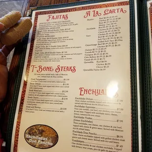 a menu for a mexican restaurant