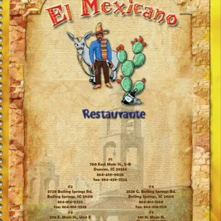 a menu for a mexican restaurant