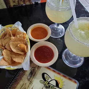 Greeted with chips and salsa...