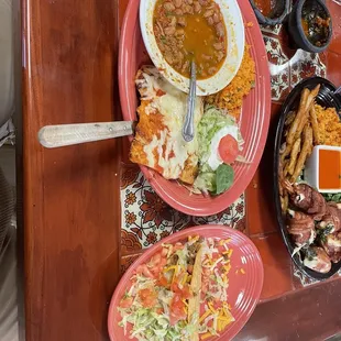 a variety of mexican food