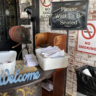 Check in area inside the patio