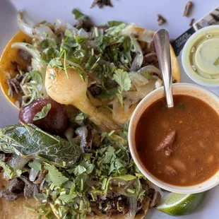 Mini taquitos (tacos)plate with charro beans