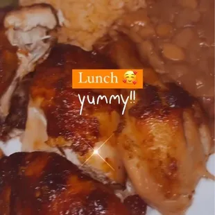 Baked Half Roasted Chicken Platter