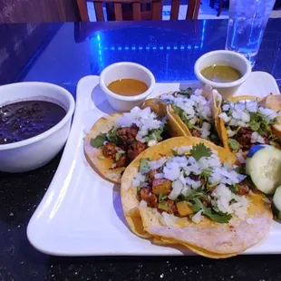a plate of mexican food