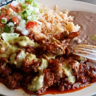 Spicy pork lunch plate