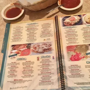 a menu for a mexican restaurant