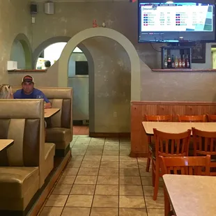 a man sitting in a restaurant