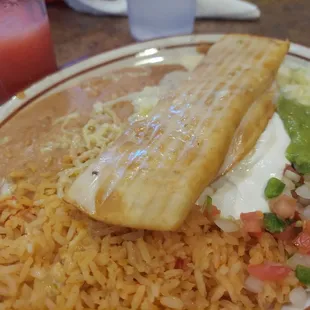 a plate of mexican food