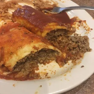 Burrito &amp; enchilada combination
