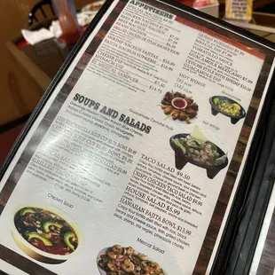 a menu for a mexican restaurant