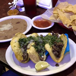 Carne Asada Street Tacos--a bit dry and chewy.