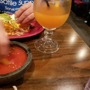 Do not skip the margaritas! Peach for the win. It only takes one to catch a buzz.