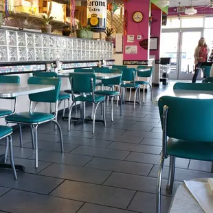 empty tables and chairs