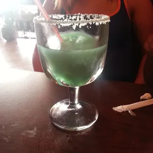 Frozen margarita with blue curacao