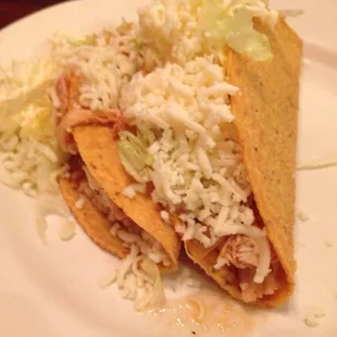 Chicken hard tacos.