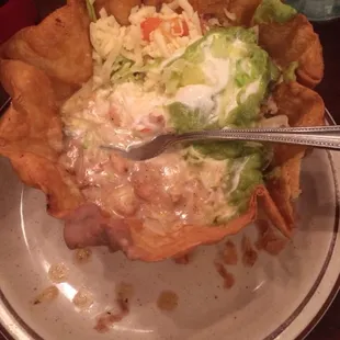 Soupy Taco salad. Don't order it.