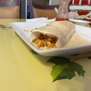 a burrito on a plate