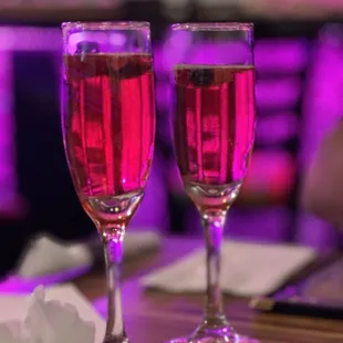 Complimentary champagne for V&apos;day and very tasty.