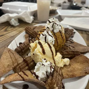 Churro Sampler Deep Fried Ice Cream