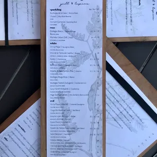 Drink menu