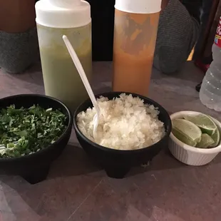 Cilantro onions red and green salsa!!!