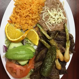 a plate of mexican food