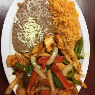 a plate of mexican food