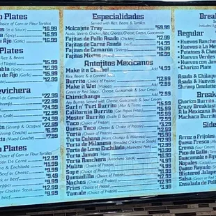 0ct 2024 Kitchen Menu w/ Prices