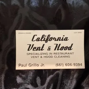 a label for a restaurant
