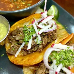 Lamb barbacoa tacos