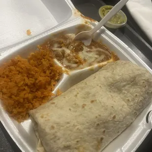 Asada burrito plate
