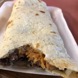 Inside peak of the burritos