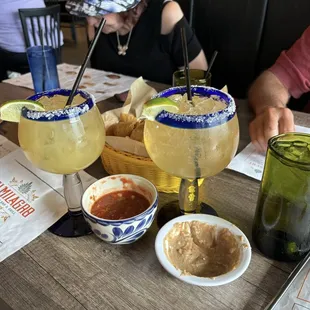 Top self margaritas...16 and 20 oz...skinny version and regular