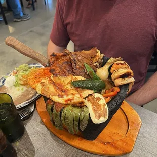 Molcajete mar y Tierra Wow, this thing was huge!  Enough for 2 people.