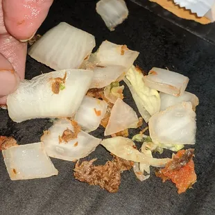 Nasty thick big chunks of onion in the carne secca chimichanga .. El minuto  cafe has lost the good flavor